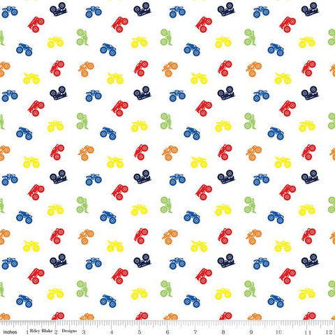 Hot Wheels Monster Trucks Silhouette C12953 Multi - Riley Blake Designs - Trucks Truck - Quilting Cotton Fabric -  LIcensed Product