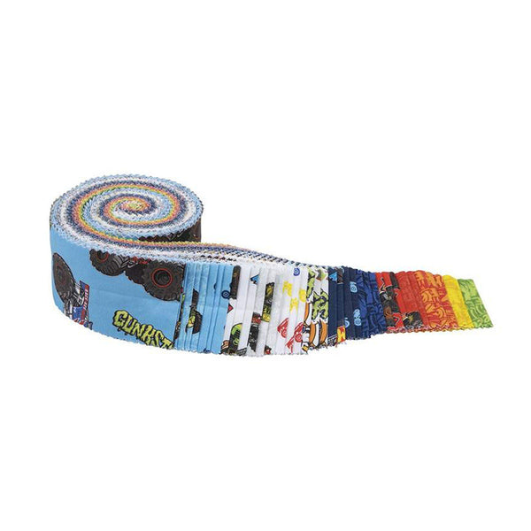 Hot Wheels Monster Trucks 2.5 Inch Rolie Polie Jelly Roll 40 pieces - Riley Blake - Precut Pre cut Bundle - Quilting Cotton Fabric