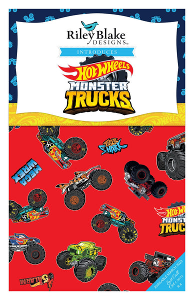 Hot Wheels Monster Trucks 2.5 Inch Rolie Polie Jelly Roll 40 pieces - Riley Blake - Precut Pre cut Bundle - Quilting Cotton Fabric