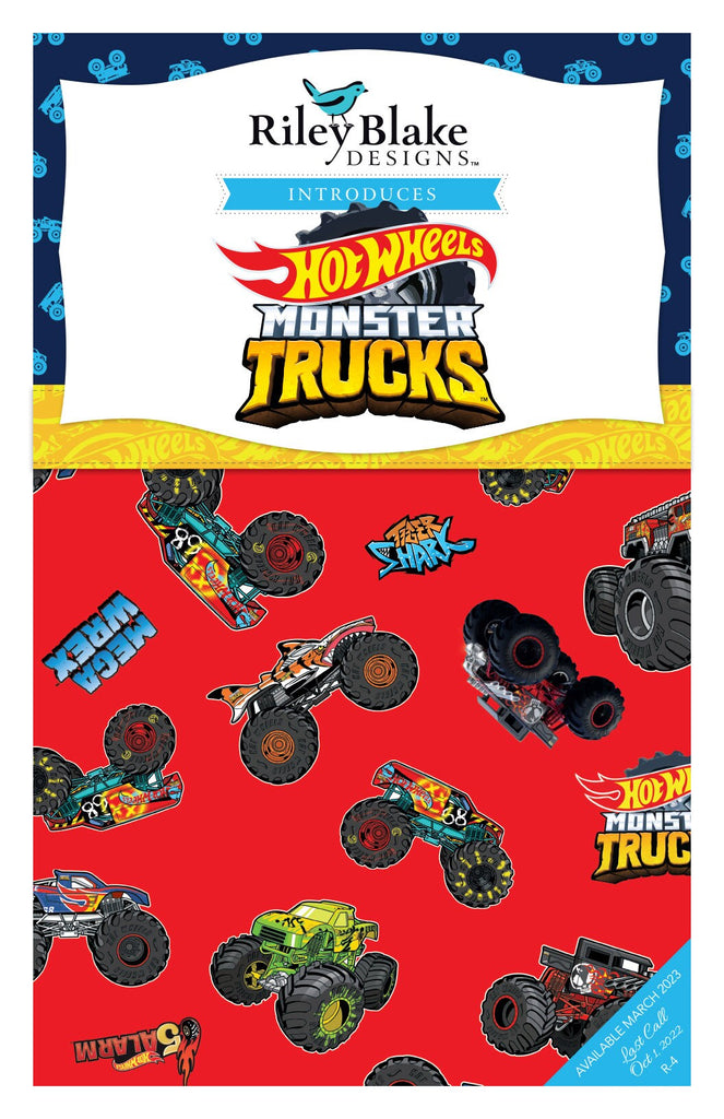 Hot Wheels Monster Trucks Red Main Fabric - Riley Blake Fabrics