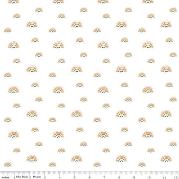 FLANNEL Make a Pretty Life Rainbows F13337 White - Riley Blake Designs - FLANNEL Cotton Fabric