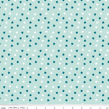FLANNEL Make a Pretty Life Hearts F13339 Mint - Riley Blake Designs - FLANNEL Cotton Fabric