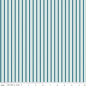 SALE FLANNEL Make a Pretty Life Stripes F13340 Teal - Riley Blake Designs - Multi-Colored White Stripe Striped FLANNEL Cotton Fabric