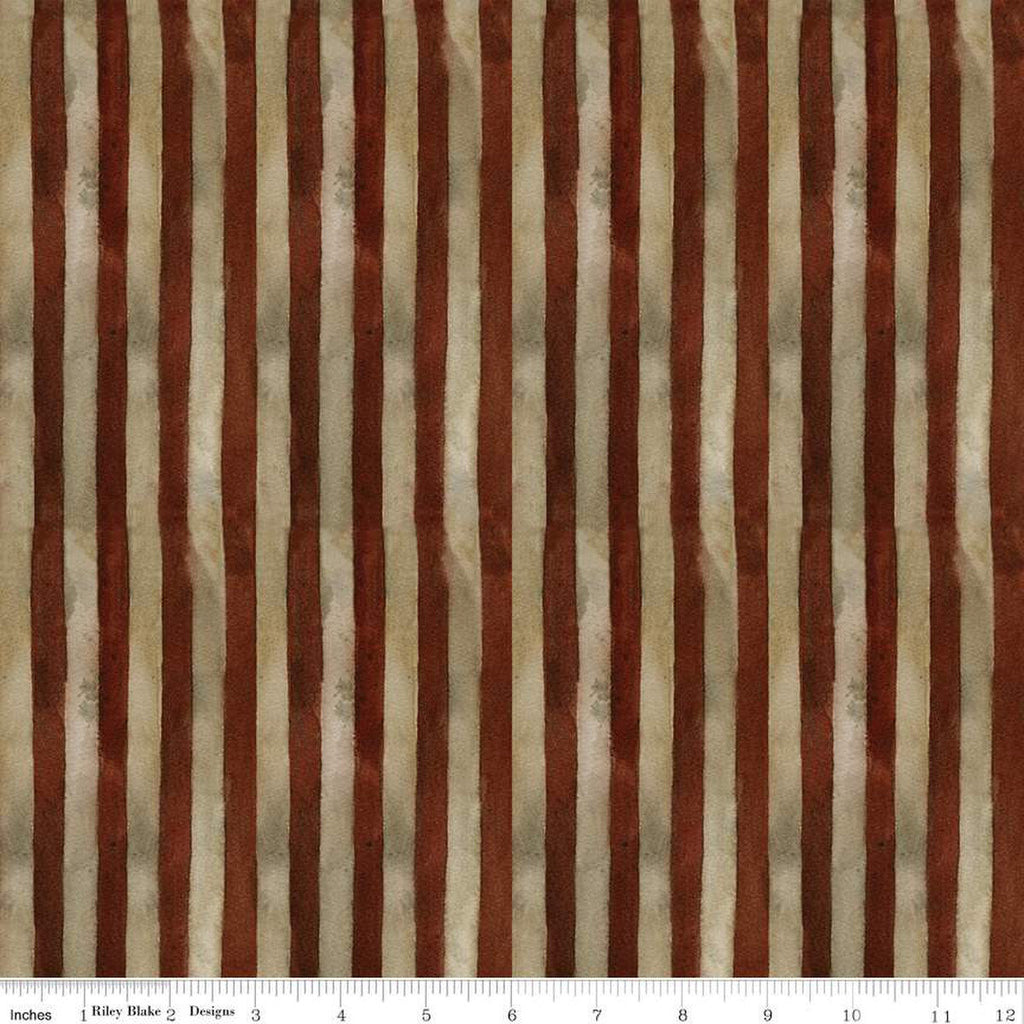 Bright Stars Stripes C13107 Red - Riley Blake Designs - Patriotic Folk Art Stripe Striped - Quilting Cotton Fabric