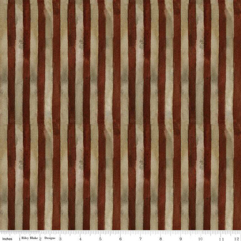 Bright Stars Stripes C13107 Red - Riley Blake Designs - Patriotic Folk Art Stripe Striped - Quilting Cotton Fabric