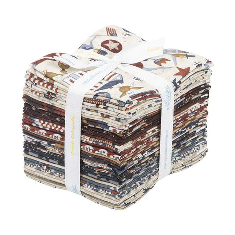 Bright Stars Fat Quarter Bundle 24 pieces - Riley Blake Designs - Pre cut Precut - Patriotic Folk Art - Quilting Cotton Fabric