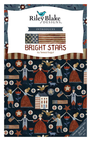 Bright Stars Fat Quarter Bundle 24 pieces - Riley Blake Designs - Pre cut Precut - Patriotic Folk Art - Quilting Cotton Fabric
