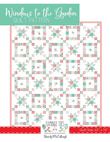 Windows to the Garden Quilt PATTERN P138 by Beverly McCullough - Riley Blake Designs - INSTRUCTIONS Only - Stars Irish Chain