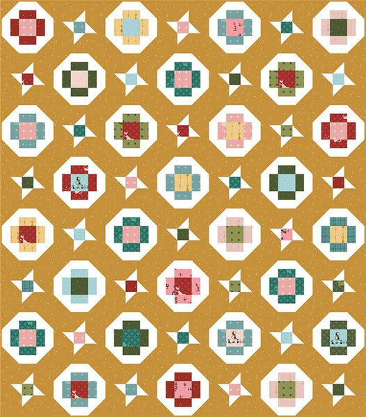 SALE Mod Flowers Quilt PATTERN P156 by Amanda Niederhauser - Riley Blake - INSTRUCTIONS Only - Two Alternating Blocks 10" Stacker Friendly