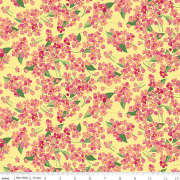 CLEARANCE Orchard Blossoms C13152 Lemon - Riley Blake Designs - Floral Flowers - Quilting Cotton Fabric