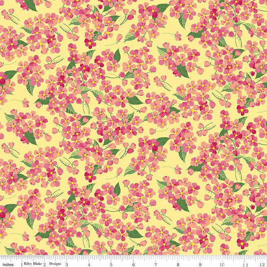 CLEARANCE Orchard Blossoms C13152 Lemon - Riley Blake Designs - Floral Flowers - Quilting Cotton Fabric