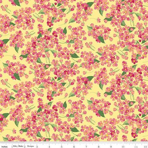 SALE Orchard Blossoms C13152 Lemon - Riley Blake Designs - Floral Flowers - Quilting Cotton Fabric