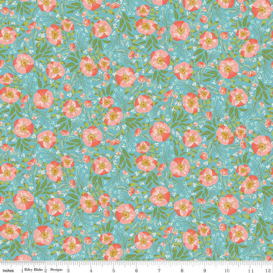 CLEARANCE Honeycomb Hill Sweet Garden C13121 Bear Lake - Riley Blake Designs - Floral Flowers - Quilting Cotton Fabric