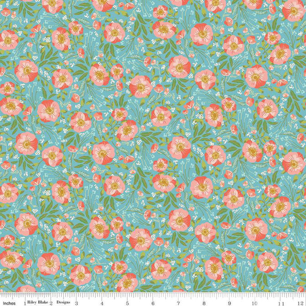 SALE Honeycomb Hill Sweet Garden C13121 Bear Lake - Riley Blake Designs - Floral Flowers - Quilting Cotton Fabric