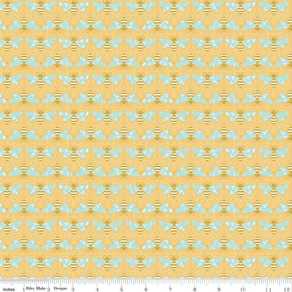 CLEARANCE Honeycomb Hill Winged C13122 Honey - Riley Blake  - Bees - Quilting Cotton