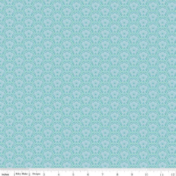 CLEARANCE Honeycomb Hill Honeycomb C13124 Songbird - Riley Blake Designs - Floral Flowers Hexagons - Quilting Cotton Fabric