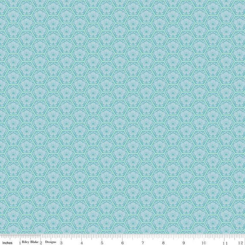 SALE Honeycomb Hill Honeycomb C13124 Songbird - Riley Blake Designs - Floral Flowers Hexagons - Quilting Cotton Fabric