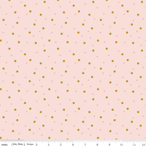 CLEARANCE Honeycomb Hill Mini Hexies C13125 Blush - Riley Blake Designs - Scattered Hexagons - Quilting Cotton Fabric