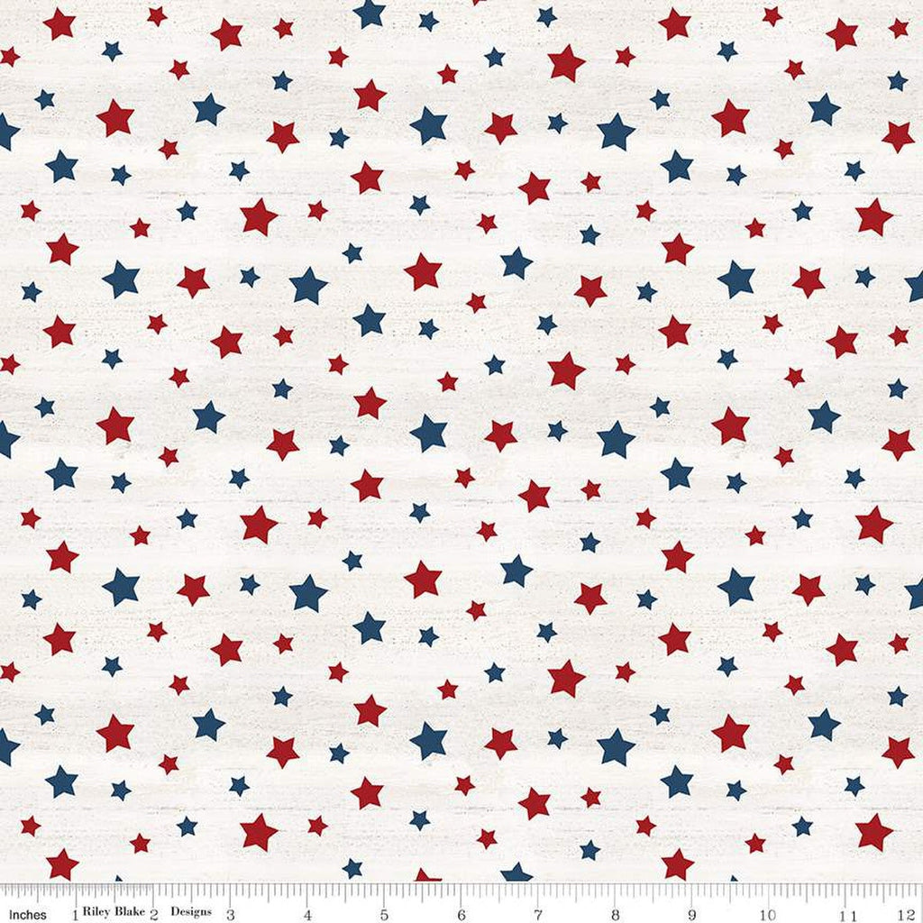 Monthly Placemats July Stars C12413 Multi - Riley Blake Designs - Patriotic Independence Day  - Quilting Cotton Fabric