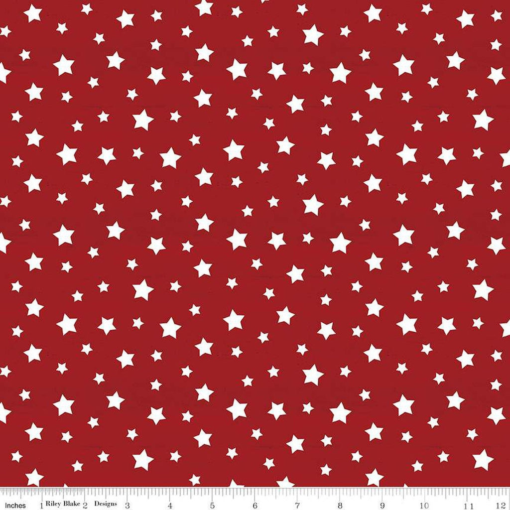 SALE Monthly Placemats July Stars C12413 Red - Riley Blake Designs - Patriotic Independence Day  - Quilting Cotton Fabric