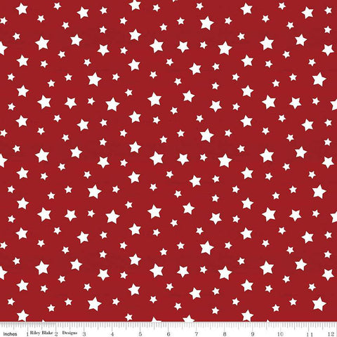 CLEARANCE Monthly Placemats July Stars C12413 Red - Riley Blake Designs - Patriotic Independence Day  - Quilting Cotton Fabric