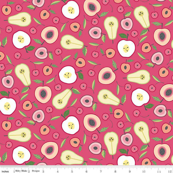 SALE Orchard Fruit Halves C13151 Cherry - Riley Blake Designs - Pears Apples Cherries Peaches - Quilting Cotton Fabric