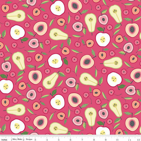 SALE Orchard Fruit Halves C13151 Cherry - Riley Blake Designs - Pears Apples Cherries Peaches - Quilting Cotton Fabric