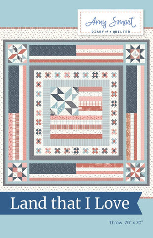 SALE Land That I Love Quilt PATTERN P123 by Amy Smart - Riley Blake Designs - INSTRUCTIONS Only - Medallion Style Flag Patriotic