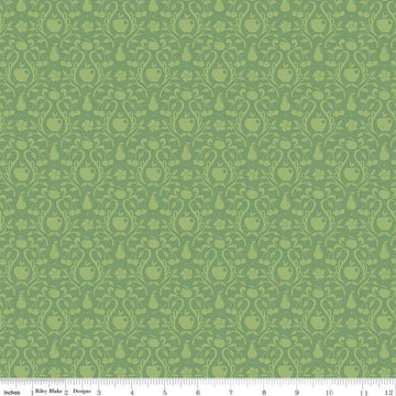 SALE 28" End of Bolt - Orchard Damask C13154 Leaf - Riley Blake Designs - Fruit - Quilting Cotton Fabric