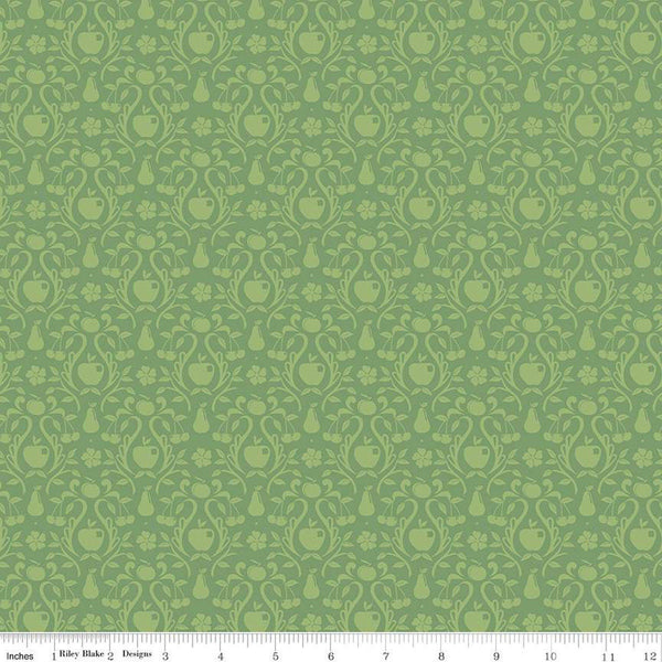 SALE Orchard Damask C13154 Leaf - Riley Blake Designs - Fruit - Quilting Cotton Fabric