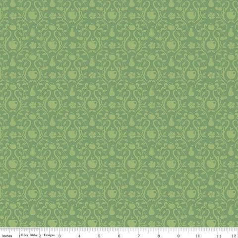 SALE Orchard Damask C13154 Leaf - Riley Blake Designs - Fruit - Quilting Cotton Fabric