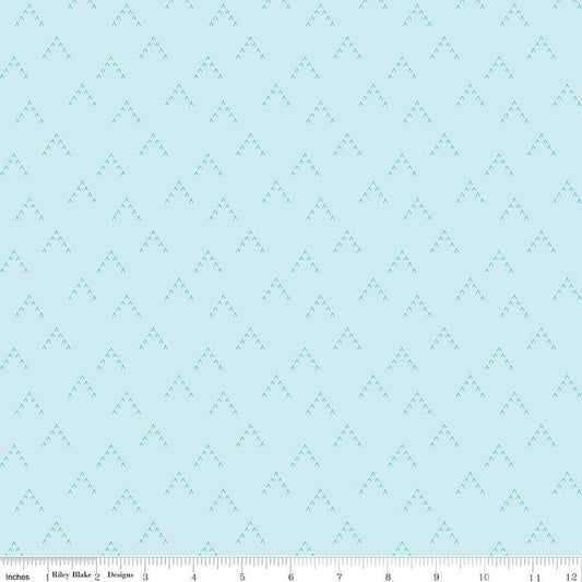 CLEARANCE Fat Quarter End of Bolt - Swan Serenade Flight C13264 Sky - Riley Blake  - Quilting Cotton