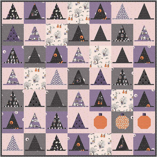 Halloween Haberdashery Quilt PATTERN P115 by Melissa Mortenson - Riley Blake - INSTRUCTIONS Only - Witch Hats Fat Quarter Friendly
