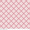 SALE Easter Parade Picnic Check C11576 Raspberry - Riley Blake Designs - Pink White Geometric Diagonal Plaid - Quilting Cotton Fabric
