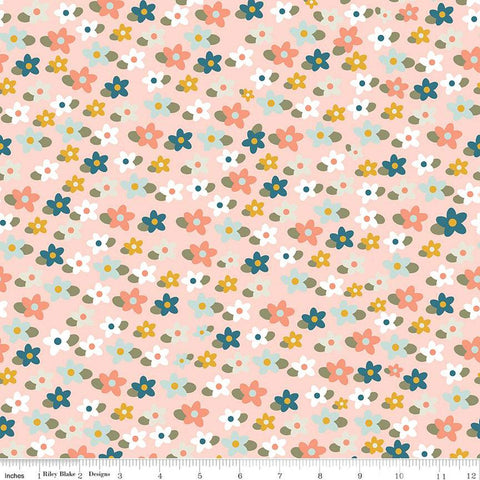 FLANNEL Make a Pretty Life Floral F13336 Blush - Riley Blake Designs - Flowers Blossoms Leaves - FLANNEL Cotton Fabric