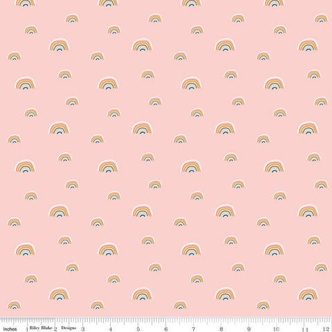 CLEARANCE FLANNEL Make a Pretty Life Rainbows F13337 Blush - Riley Blake Designs - FLANNEL Cotton Fabric