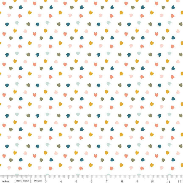 FLANNEL Make a Pretty Life Hearts F13339 White - Riley Blake Designs - FLANNEL Cotton Fabric