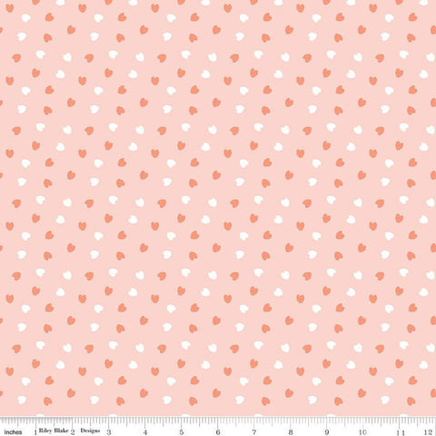 SALE FLANNEL Make a Pretty Life Hearts F13339 Blush - Riley Blake Designs - FLANNEL Cotton Fabric