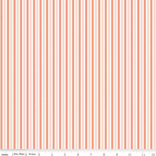 FLANNEL Make a Pretty Life Stripes F13340 Blush - Riley Blake Designs - Multi-Colored White Stripe Striped FLANNEL Cotton Fabric