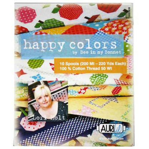 SALE Happy Colors Aurifil 100% Cotton Thread Collection TH-LH50HC10- 50 Weight - Lori Holt - 10 Small Spools 220 Yards Each