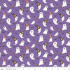 DEAL Monthly Placemats October Ghosts C12419 Purple - Riley Blake Designs - Halloween Ghosts Bats  - Quilting Cotton Fabric