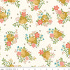 CLEARANCE Honeycomb Hill Main C13120 Cream - Riley Blake Designs - Floral Flowers Bees Beehives - Quilting Cotton Fabric