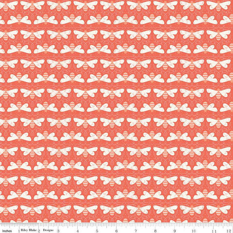 CLEARANCE Honeycomb Hill Winged C13122 Rouge - Riley Blake  - Bees - Quilting Cotton