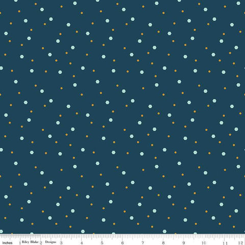 SALE Honeycomb Hill Mini Hexies C13125 Oxford - Riley Blake Designs - Scattered Hexagons - Quilting Cotton Fabric