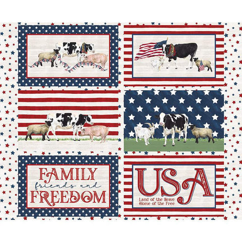 Monthly Placemats July Placemat Panel PD12412 by Riley Blake Designs - DIGITALLY PRINTED Animals Patriotic - Quilting Cotton Fabric