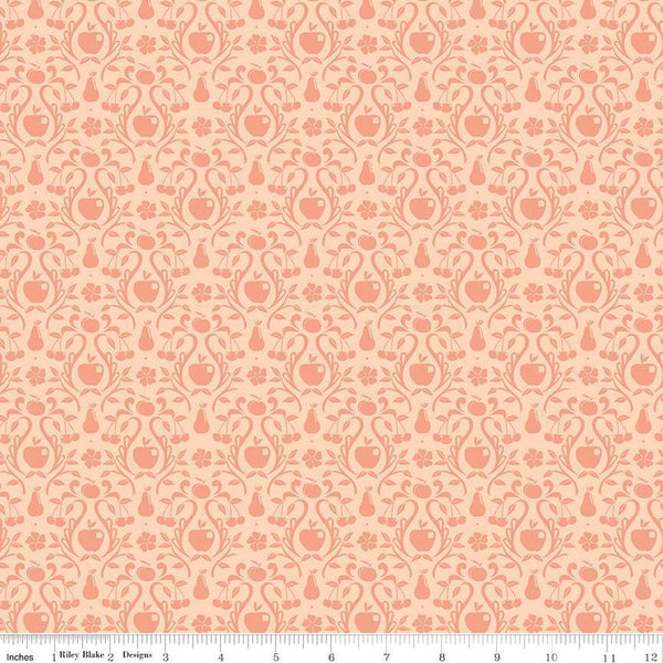 CLEARANCE Orchard Damask C13154 Apricot - Riley Blake  - Fruit - Quilting Cotton