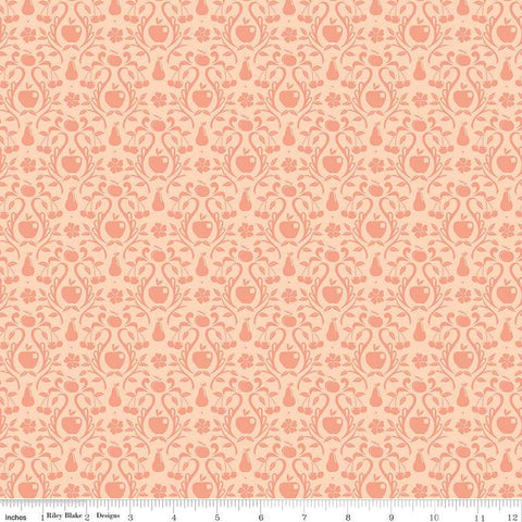 CLEARANCE Orchard Damask C13154 Apricot - Riley Blake  - Fruit - Quilting Cotton