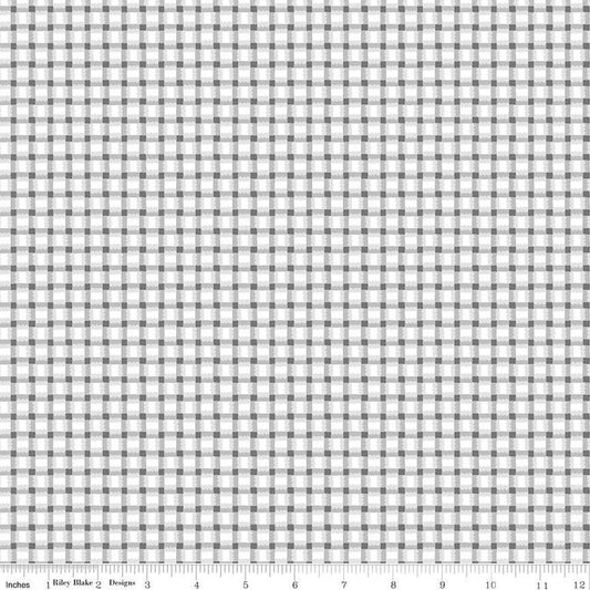 SALE Fat Quarter End of Bolt - Orchard Basket C13155 Gray - Riley Blake Designs - Irregular Plaid Gray White - Quilting Cotton Fabric