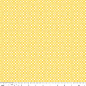 Fat Quarter End of Bolt - Orchard Basket C13155 Lemon - Riley Blake Designs - Irregular Plaid Yellow White - Quilting Cotton Fabric