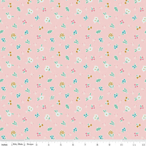 CLEARANCE Swan Serenade Encore SC13262 Pink SPARKLE - Riley Blake Designs - Floral Flowers Gold SPARKLE - Quilting Cotton Fabric